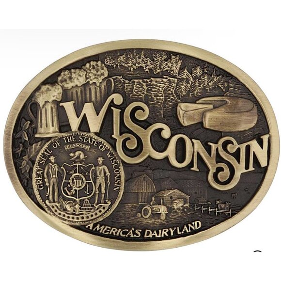 NEW Montana Silversmith Wisconsin State Belt Buckle